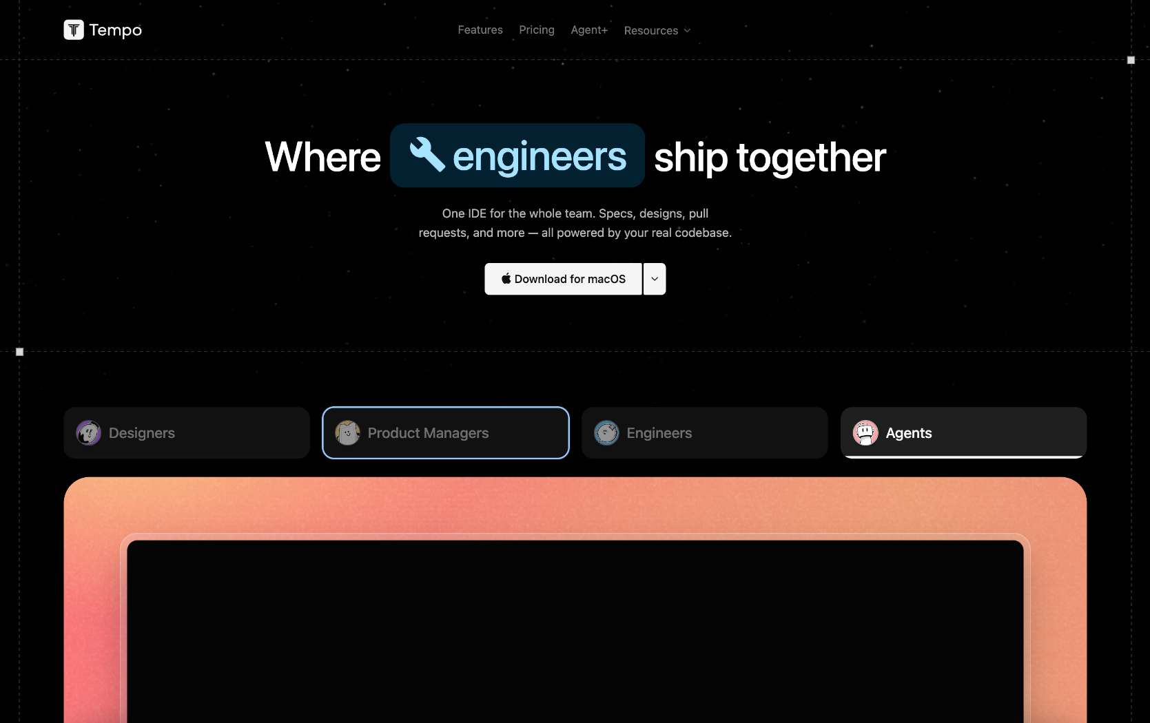 Tempo Labs website screenshot